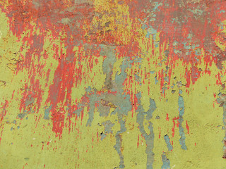 grunge green paint on metal with crack texture