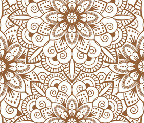 floral pattern motif coloring a mandala drawn with a pen. gold, yellow and white. Ethnic, fabric, motifs. Vector, abstract mandala flower. Decorative elements for design. EPS 10