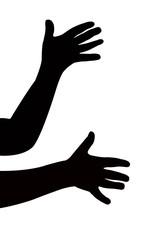 hands silhouette vector