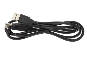 USB cable isolated - black wire.
