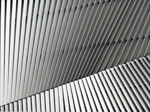 Black And White Aluminium Architecture Wall Design Pattern With Light And Shadow