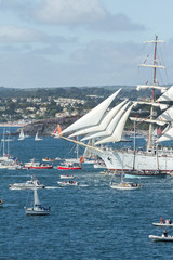 Obraz premium Ship Under Sail at the Tall Ships Festival, Falmouth, Cornwall