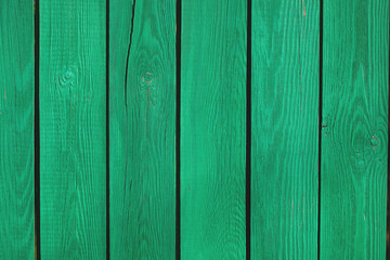 fragment of old green fence
