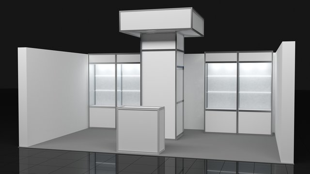3x6 Stand, Booth, Kiosk, Stall. 3D render