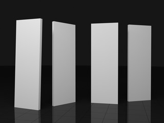 3d render panels 1x3 meters. Mockup.