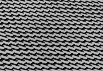 black and white tile roof pattern