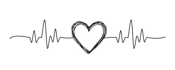 Tangled grungy heart scribble