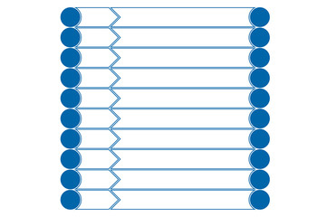 Infographic templates from circles and horizontal strips 10 positions