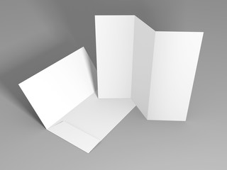 Blank white folder brochure template mockup