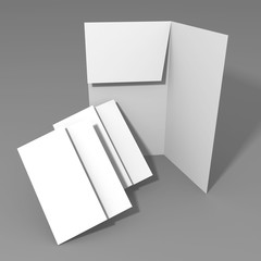 Blank white folder brochure template mockup