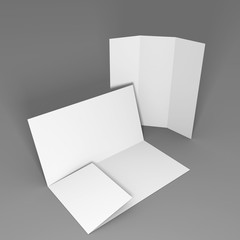 Blank white folder brochure template mockup