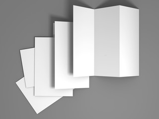 Blank white folder brochure template mockup