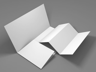 Blank white folder brochure template mockup