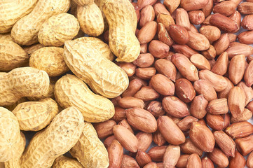 Roasted peanuts peeled and not peeled in shell nutritious delicacy