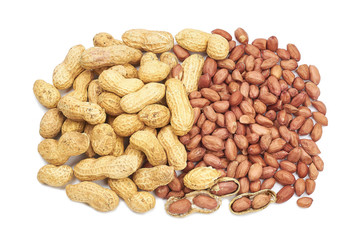 Roasted peanuts peeled and not peeled in shell nutritious delicacy