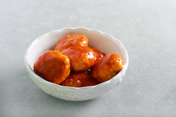 Chicken meatballs with tomato sauce