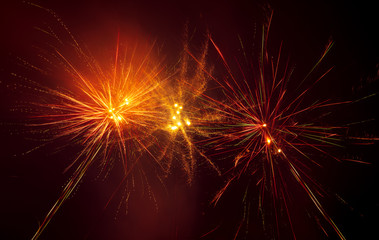 Fireworks in the sky at night as a background