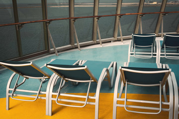 empty tables and chairs