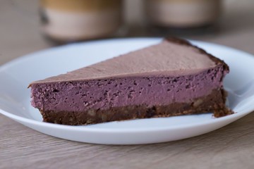 Food. Blueberry chocolate cheesecake