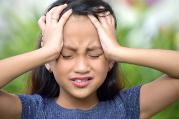 Fototapeta premium Girl Child And Anxiety