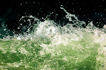 Splashes of water from the waves in the sea