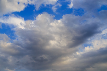 Clouds after rain before sunset as a background