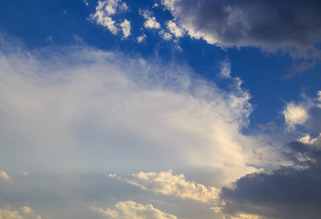 Clouds after rain before sunset as a background