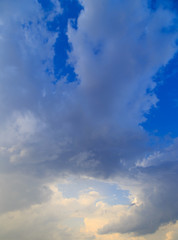 Clouds after rain before sunset as a background