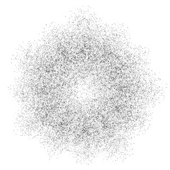 Digital burst pattern with multiple dots. Explosion consist of black particles isolated on white background. Futuristic big data illustration. Abstract dotted concept for galaxy or universe design