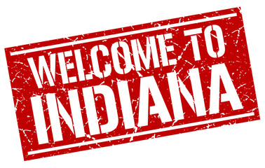 welcome to Indiana stamp