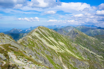 High Tatras Mountains, Slovakia in Summer with clouds