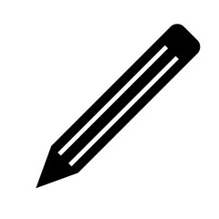 Pencil symbol icon - black simple, isolated - vector