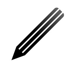 Pencil symbol icon - black gradient, isolated - vector