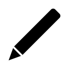 Pencil symbol icon - black simple, isolated - vector