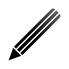 Pencil symbol icon - black gradient, isolated - vector