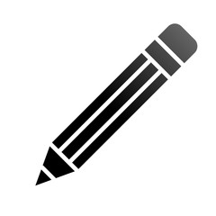Pencil symbol icon - black gradient, isolated - vector