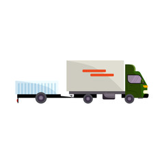 Cargo truck illustration. Automobile, vehicle, transport. Delivery concept. Vector illustration can be used for topics like transportation, logistics, delivery service