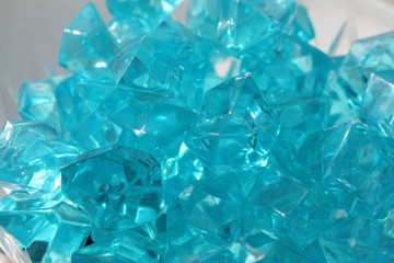 Blue crystals of glass