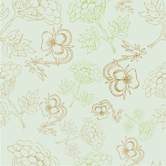 Beautiful pattern with flowers in retro style, for use in textile and printed form. Pattern for wallpaper. Retro floral seamless background