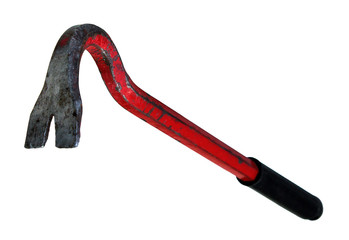 Old metal crowbar