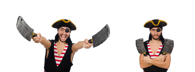 Man pirate isolated on the white background