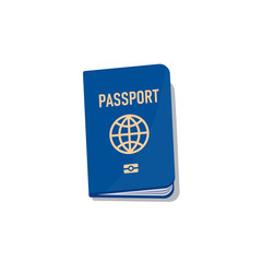Passport with shadow. View top. illustration in flat style. Vector isolated object.