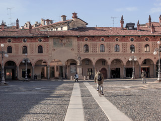 Obraz premium Vigevano - Italy, the historic and beautiful Ducale square
