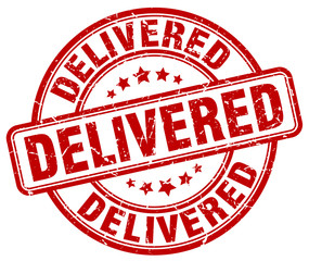 delivered red grunge stamp
