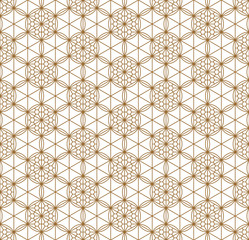 Seamless japanese pattern shoji kumiko in golden.