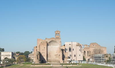 Rome ruins cityscape view
