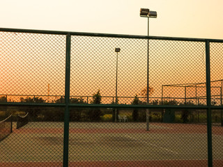 tennis net on court