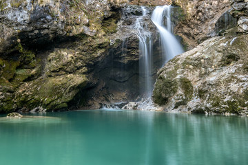 Waterfall Vintgar Gorge, Slovenia Triglav national Park