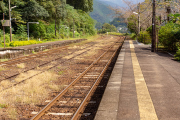 Obraz premium [熊本県]肥薩線白石駅