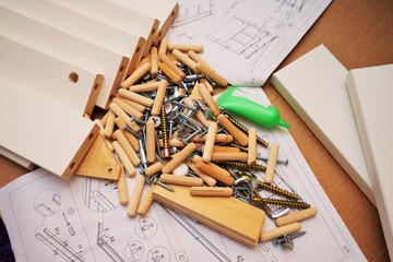 Many different  bits and pieces to build for a bed